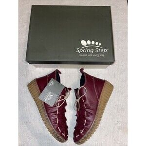 Spring Step Women’s Comfort Wedge Size 37 U.S. 6 M Burgundy Leather Going Out